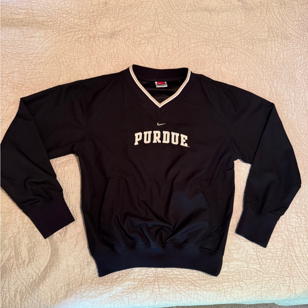 Nike Black V-Neck Purdue Pullover Windbreaker